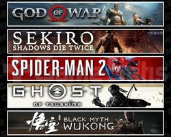 GOW +Sekiro +Spider 2 +Tsushima +Wukong