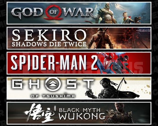 GOW +Sekiro +Spider 2 +Tsushima +Wukong