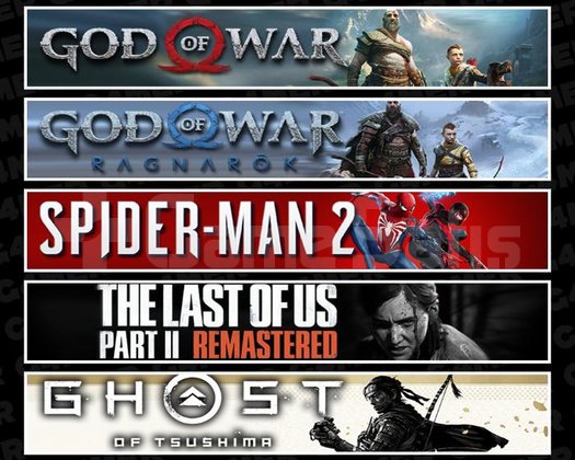 GOW +Ragnarök +Spider 2 +TLOU2 +Tsushima