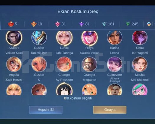 1k koleksiyon eksik küresele