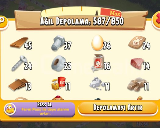 Hayday 63. Seviye hesap herşeyi yapılmış