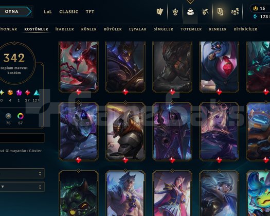 458 LEVEL / 342 SKİN / FUL HERO +MAİL +16K SATIŞ