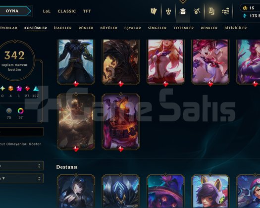 458 LEVEL / 342 SKİN / FUL HERO +MAİL +16K SATIŞ