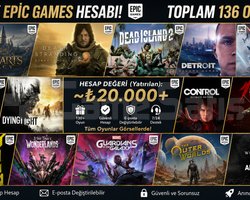 136 Oyunlu Epic Games Hesabı