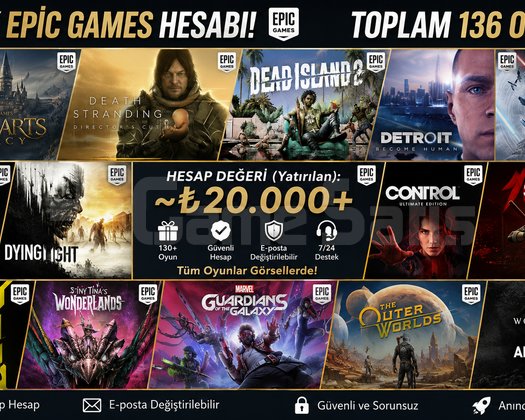 136 Oyunlu Epic Games Hesabı