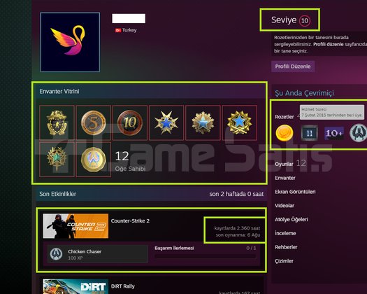 FACEİT+ 11 MADALYALI 906 WİN 2360 SAAT SEÇKİN