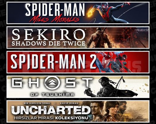 Miles +Sekiro +Spider 2 +Tsushima +Uncharted