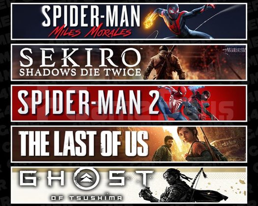 Miles +Sekiro +Spider 2 +TLOU1 +Tsushima