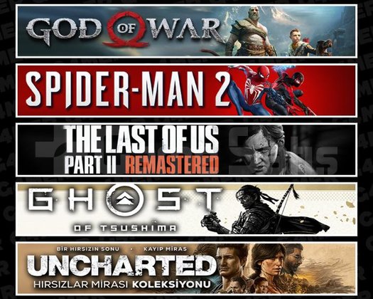 GOW +Spider 2 +TLOU2 +Tsushima +Uncharted