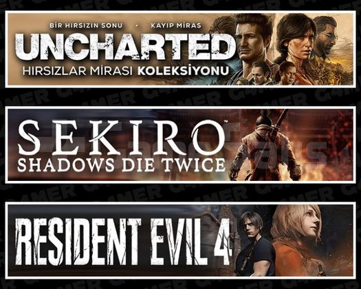 Uncharted +Sekiro +Resident Evil 4