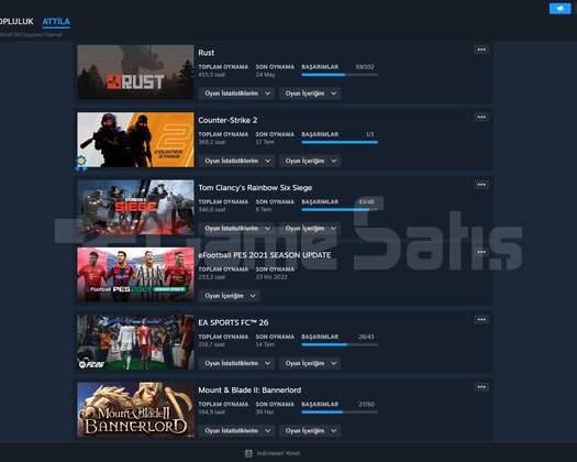 70 Level | 150+ Oyun | Bol A+ Oyunlu Steam Hesabı