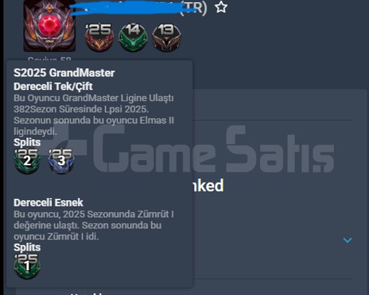 48 SKIN GRANDMASTER ÇERÇEVE VE MMR HESAP