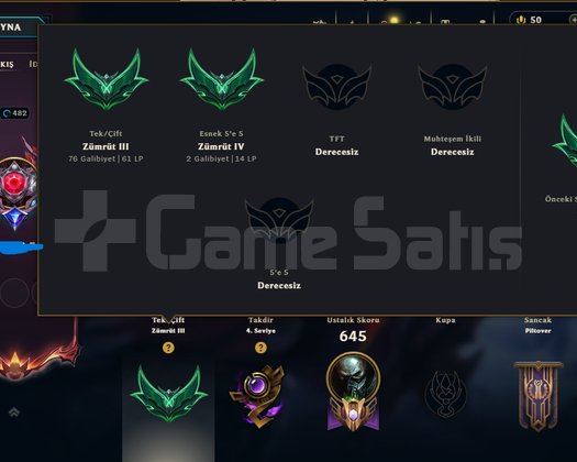174 SKIN GRANDMASTER SİMGELİ HESAP 53 190K MAVİ ÖZ