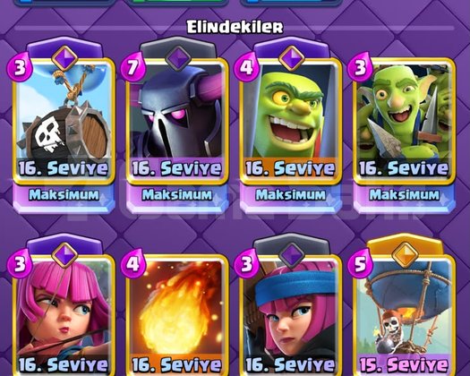 15 Maksimum Seviye Kart 15 Evrimli Kart 14000 Kupa
