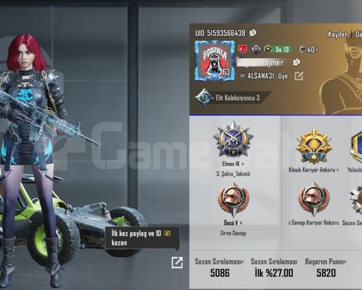 Satılık PUBG MOBİLE hesabı