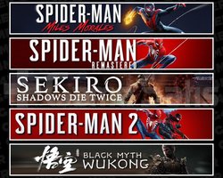 Miles +Spider 1 +Sekiro +Spider 2 +Wukong