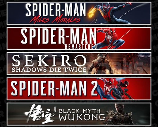 Miles +Spider 1 +Sekiro +Spider 2 +Wukong