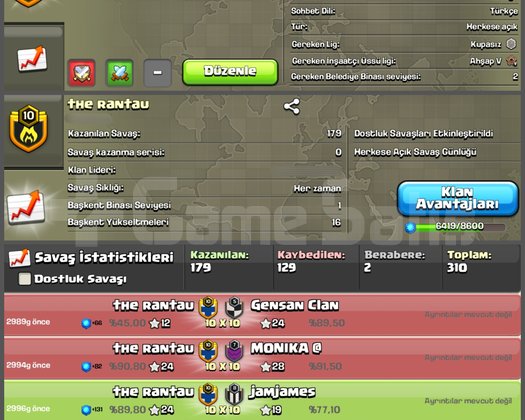 10 LVL DERECESİZ KLAN