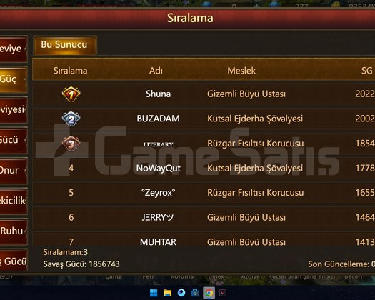 s211 serverda 3 üncü Kafa Hesap OKÇU