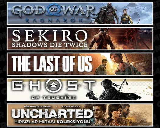 Ragnarök +Sekiro +TLOU1 +Tsushima +Uncharted