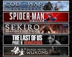 Ragnarök +Spider 1 +Sekiro +TLOU2 +Wukong