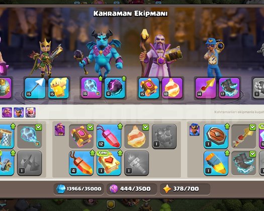 TH13 GELİŞMİŞ HESAP | 665 TAŞ | GÜÇLÜ EKİPMAN