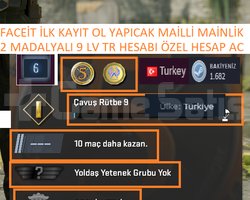 2 MADALYALI 9 LV TR HESABI FACEİT İLK KAYIT YAPICA