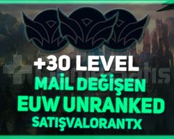 EUW + UNRANKED + 30 LVL + MAİL DEĞİŞEN + HESAPLAR!