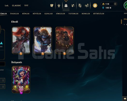 LOL TR ZÜMRÜT 2 182 KOSTÜMLÜ HESAP 182K MAVİ ÖZ