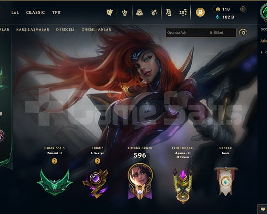 LOL TR ZÜMRÜT 2 182 KOSTÜMLÜ HESAP 182K MAVİ ÖZ