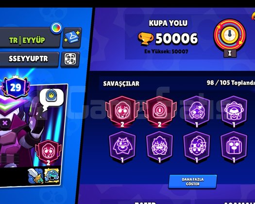 50k PROFESYONEL HESAP 30 PRESTİJ 25 MAX KARAKTER