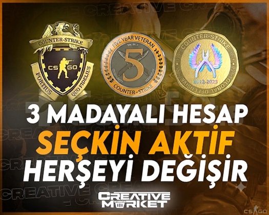 CS2 | SEÇKİN ETKİN + 3 MADALYA + YEŞİL FAKTÖR