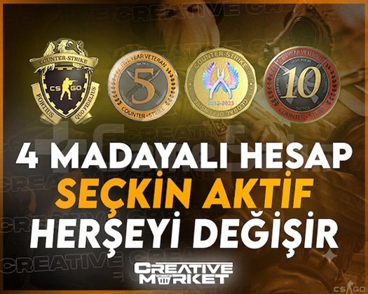 CS2 | SEÇKİN ETKİN + 4 MADALYA + YEŞİL FAKTÖR