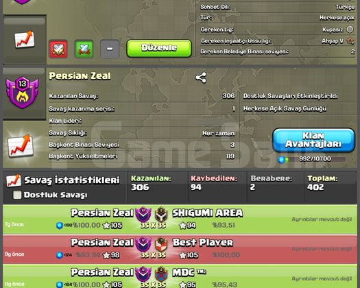 13 LVL GÜZEL GÜNLÜKLÜ KLAN