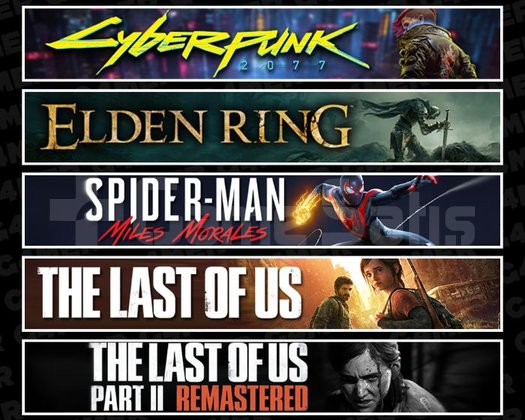 Cyberpunk +Elden +Miles +TLOU1 +2