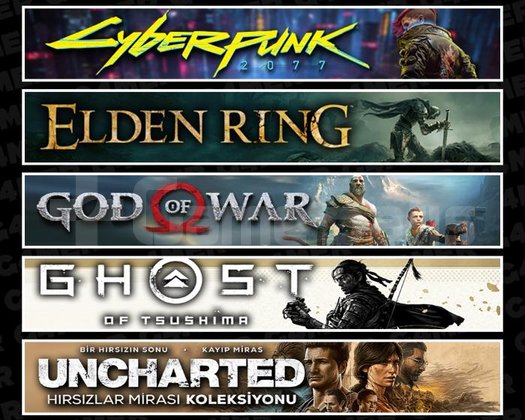 Cyberpunk +Elden +GOW +Tsushima +Uncharted