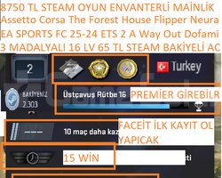 3 MADALYALI 16 LV 65 TL STEAM BAKİYE EA SPORTS FC