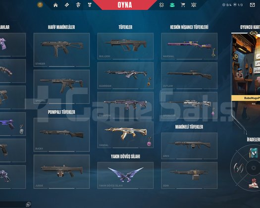 Valorant Mainlemelik Güzel Hesap İyi skinler