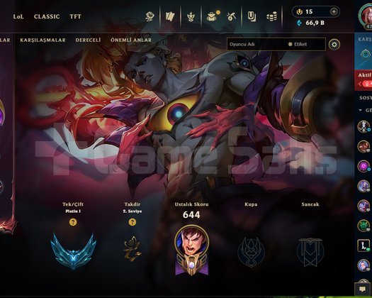 7 yıl olan lol hesabımı satıyorum