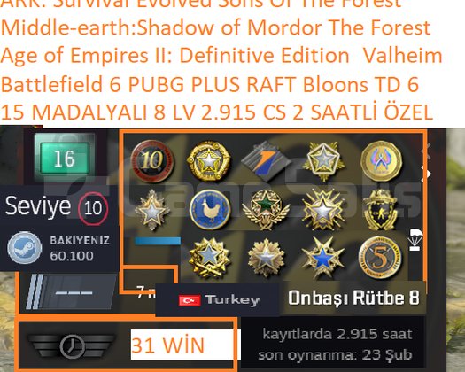 15 MADALYALI 8 LV Battlefield 6 PUBG PLUS RAFT Val