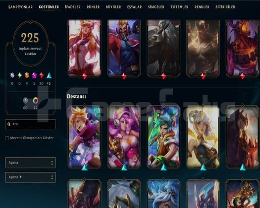 TR 32 LVL + 192 SKİN + UNRANKED + TERTEMİZ HESAP