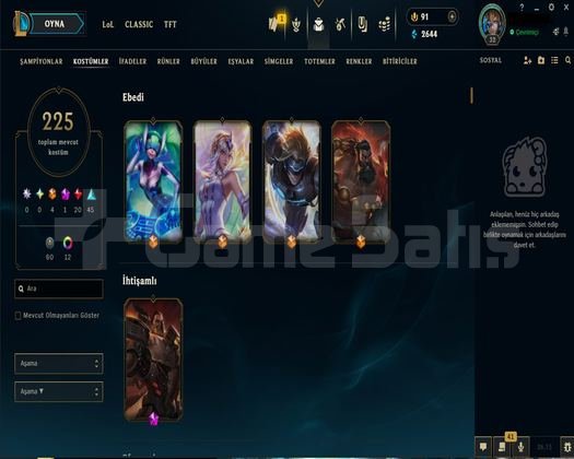 TR 32 LVL + 192 SKİN + UNRANKED + TERTEMİZ HESAP