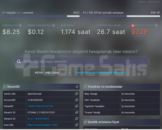 SATILIK ÇOK GÜZEL STEAM HESABI
