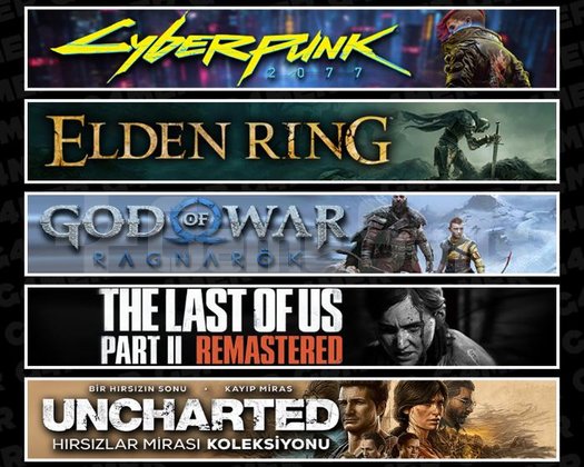 Cyberpunk +Elden +Ragnarök +TLOU2 +Uncharted
