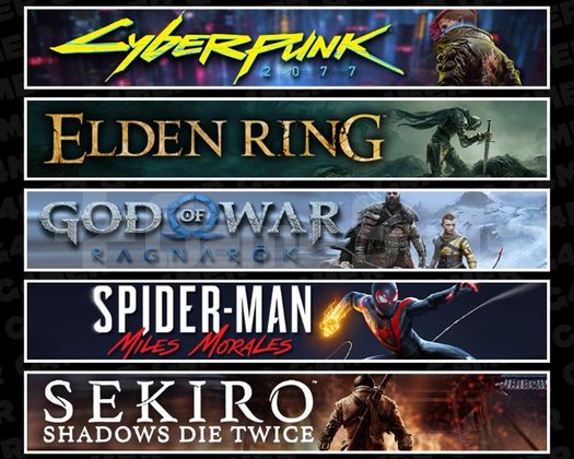 Cyberpunk +Elden +Ragnarök +Miles +Sekiro