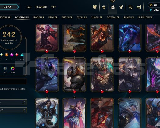 493 LEVEL / 242 SKİN / FUL HERO +MAİL +TELEFON