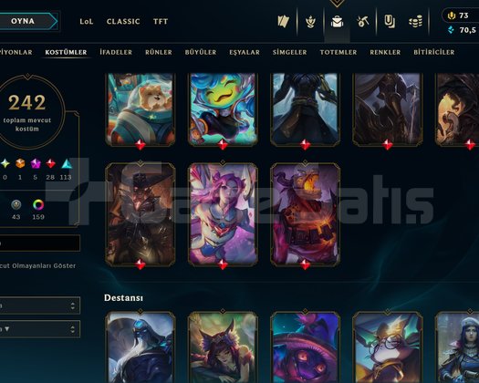 493 LEVEL / 242 SKİN / FUL HERO +MAİL +TELEFON