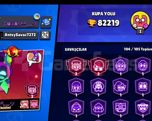Bol Karakterli + Yüksek Kupalı Dolu Brawl Stars He
