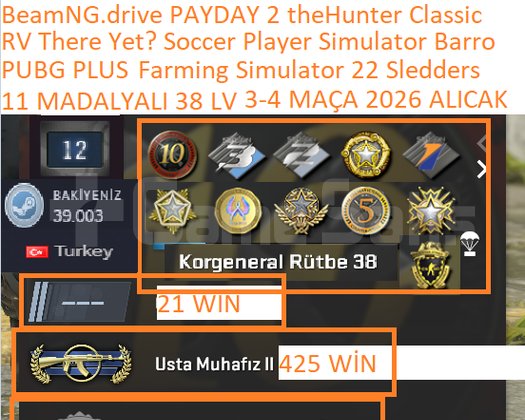 39 K POİNT PUBG PLUS Farming Simulator 22 BeamNG.d