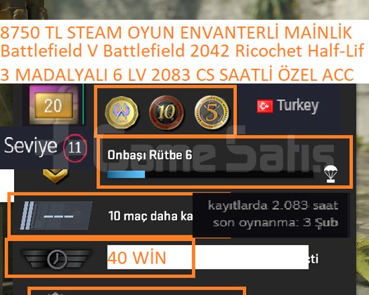 Battlefield V Battlefield 2042 Ricochet 8750 TL ST